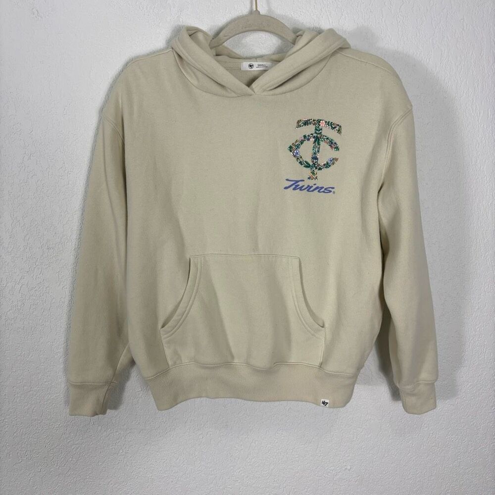 '47 Minnesota Twins Baseball Ivory Hooded Pullover Sweatshirt Women's Size Small